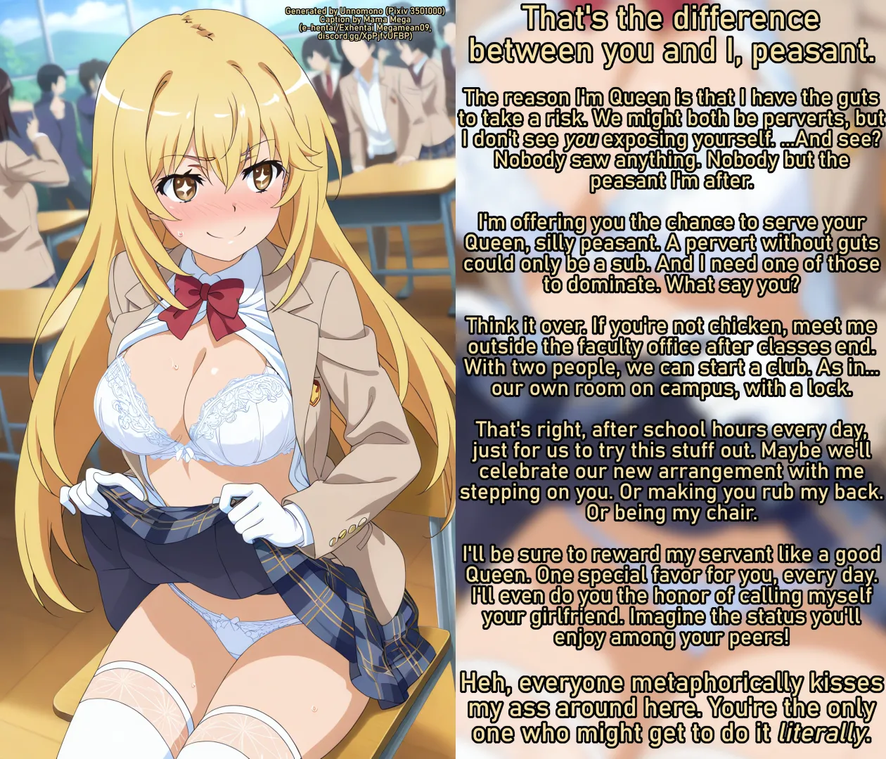 Behold the Queen's Goods, Peasant! [f4a] [serve your dom- I mean, queen!] [Misaki of Railgun] [no required reading because Railgun is ass] posted by Mama_Mega_