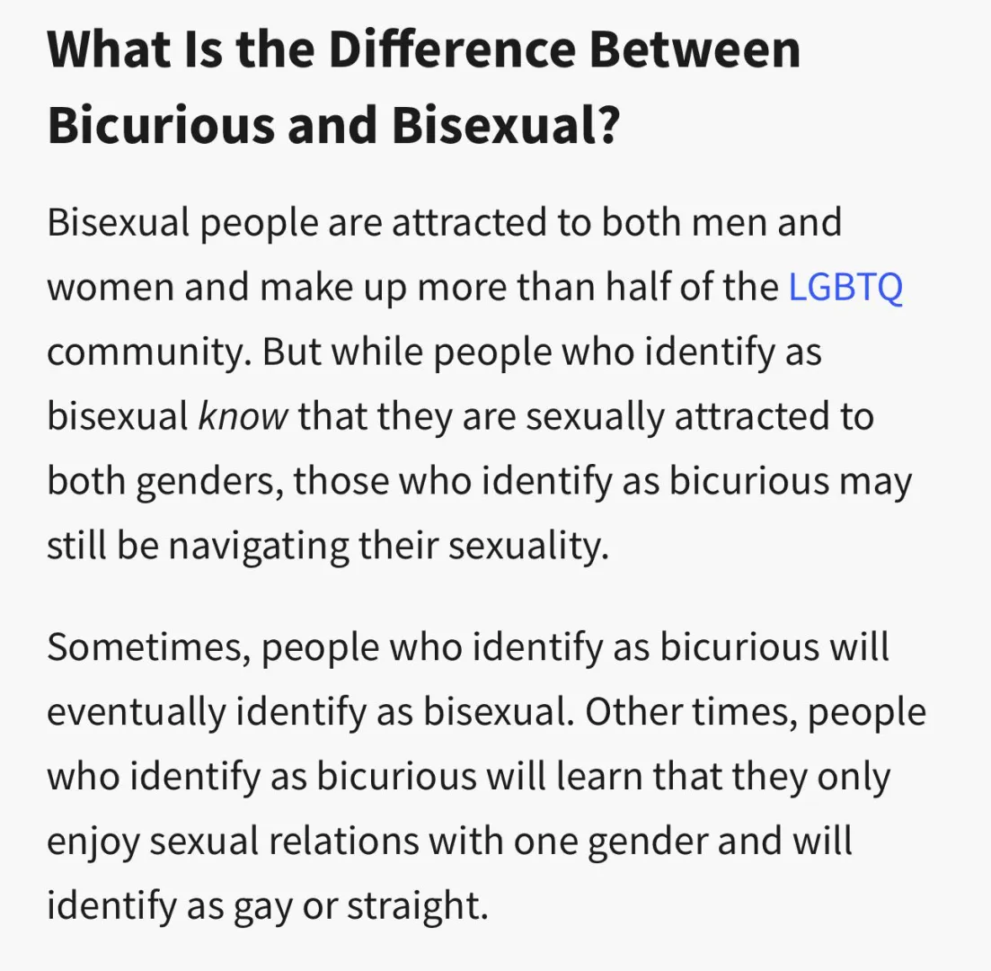 Bi vs Bi-curious. Since apparently people cannot fathom the difference posted by StunningAngle6344