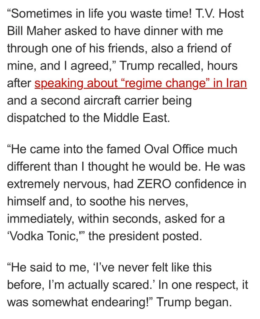 Bill Maher was scared and nervous meeting Trump posted by No-Manufacturer3401