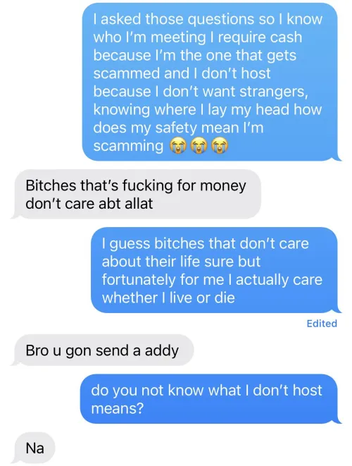 bitches that’s fucking for money don’t care abt allat  by Acceptable-Kale6235