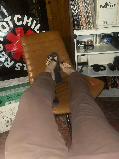 Black femboys toes in sandals by Otherwise-Piano-6777