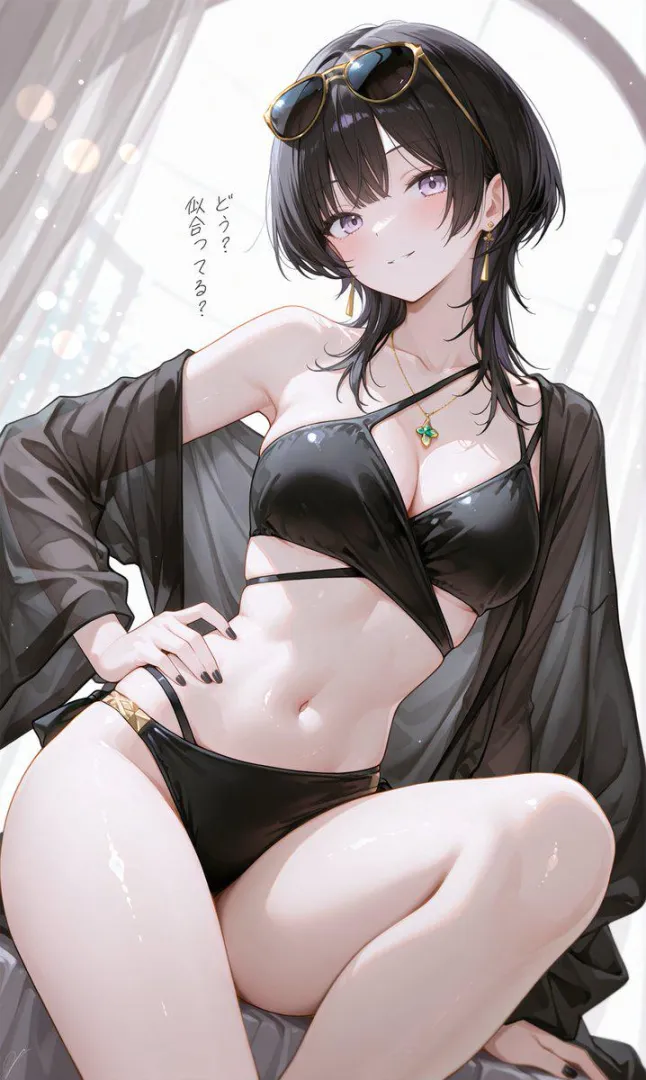 Black Swimsuit posted by WoolsonDaSheep