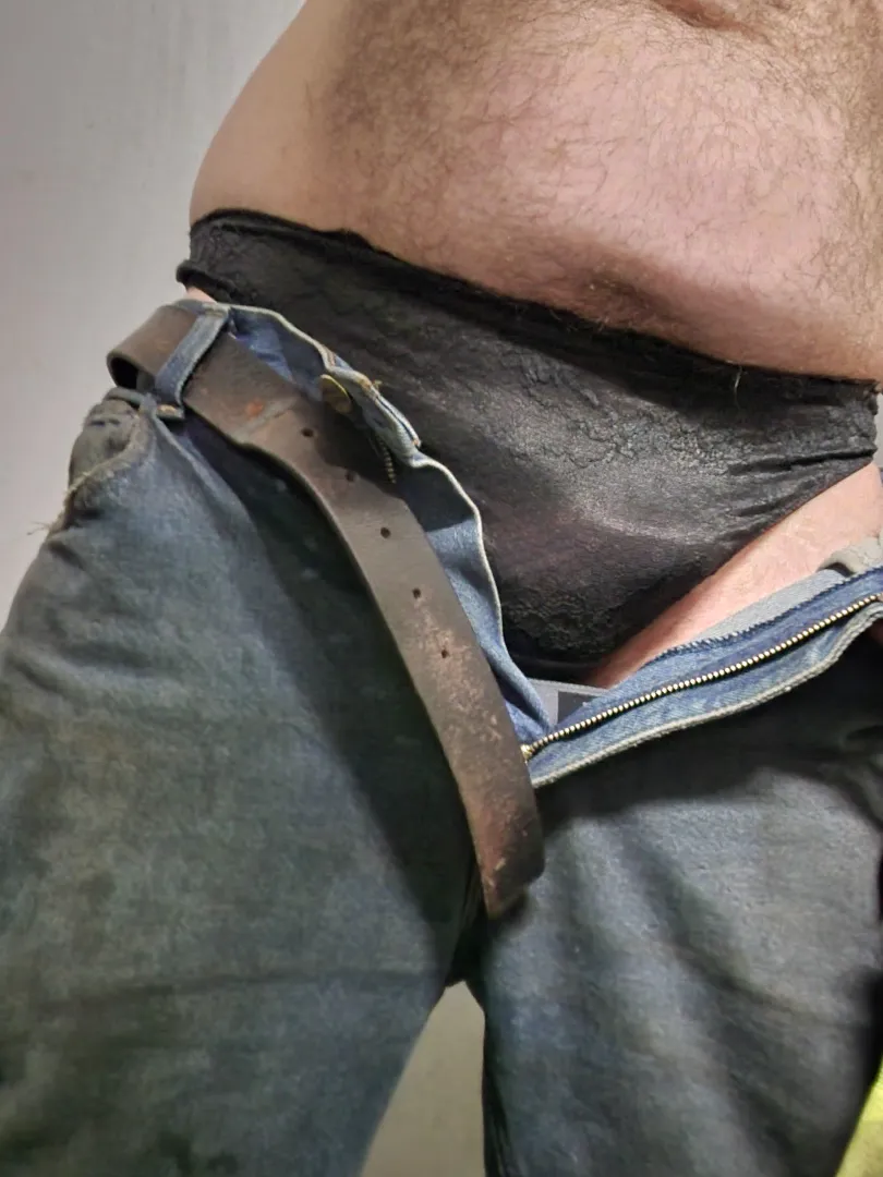 Black thong under my work jeans posted by DingusKhan21