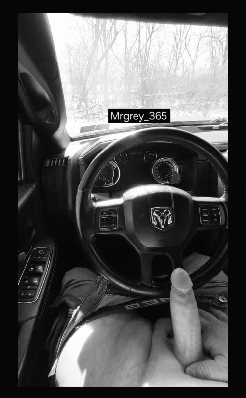 Black & white public car nude by Mrgrey_365