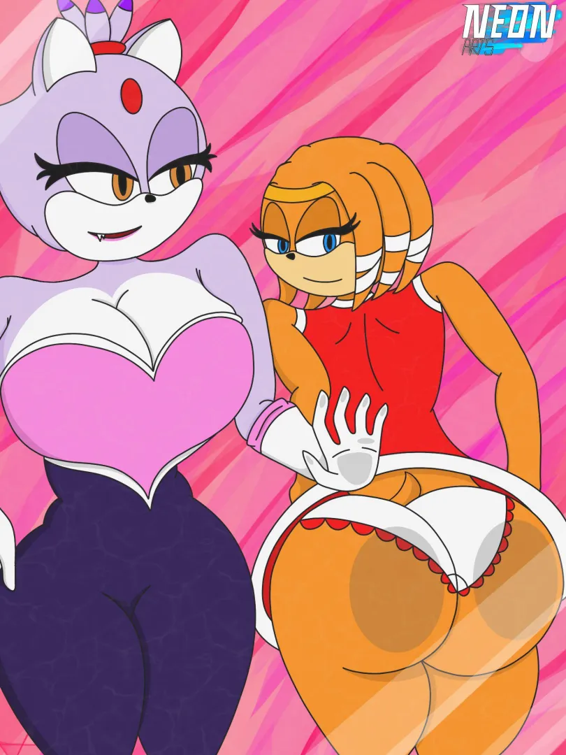 Blaze and Tikal displaying themselves! (Art by me! :D) posted by Neon_Arts