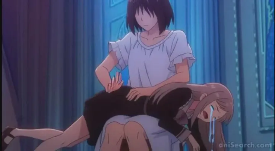 Blue Reflection Ray/澪 - Shino Mizusaki Spanking OTK from her mom Mrs. Mizusaki. by TkWolfy10