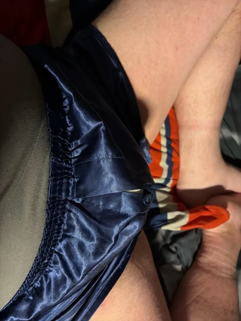 Blue satin boxers posted by Musclecarlover42