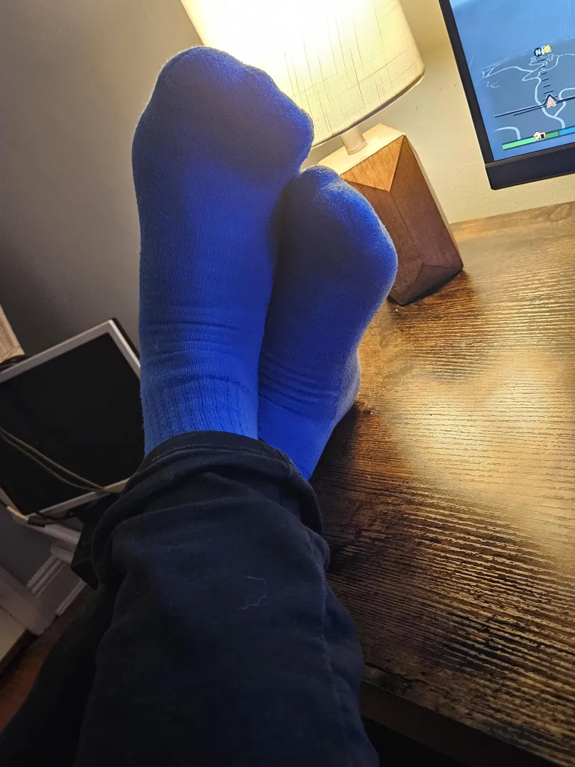 Blue socks for a rainy Monday posted by TheGamerFeet2026