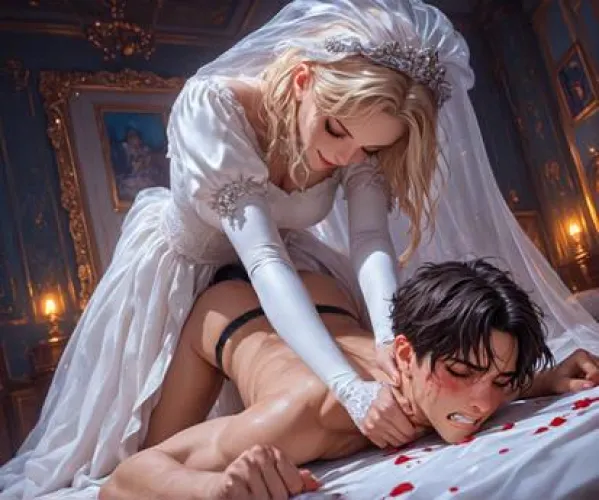 Blushing groom on his wedding night by wonderbear2000