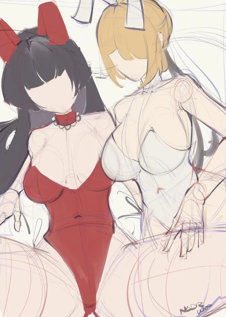 bnuy grils sketch posted by UndeadEquinox