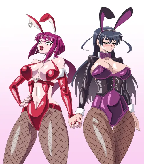 Bunny Oboro and Asagi (OC) by Kamoto-arts