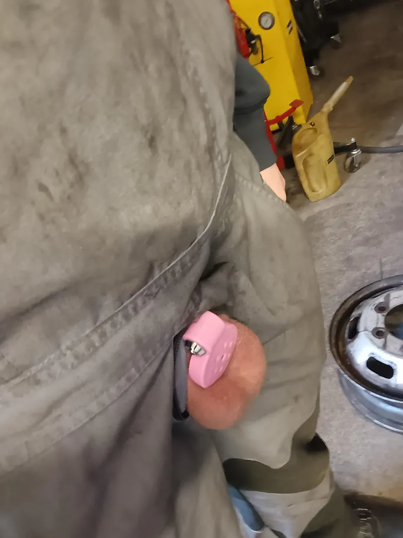 Caged at work posted by Chastity_boi9999