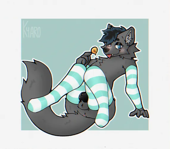 Caged pup [OC] (Comm work) by _kyaro_