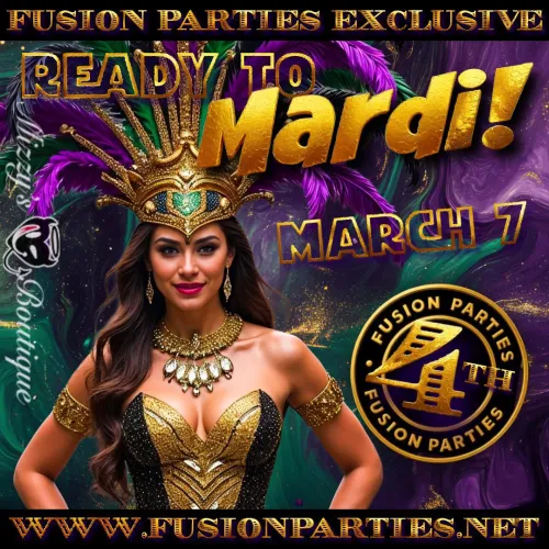 Calling Stylish Couples & Single Females — Fusion’s Mardi Gras Anniversary Party, March 7th in New Hampshire by FusionParties1