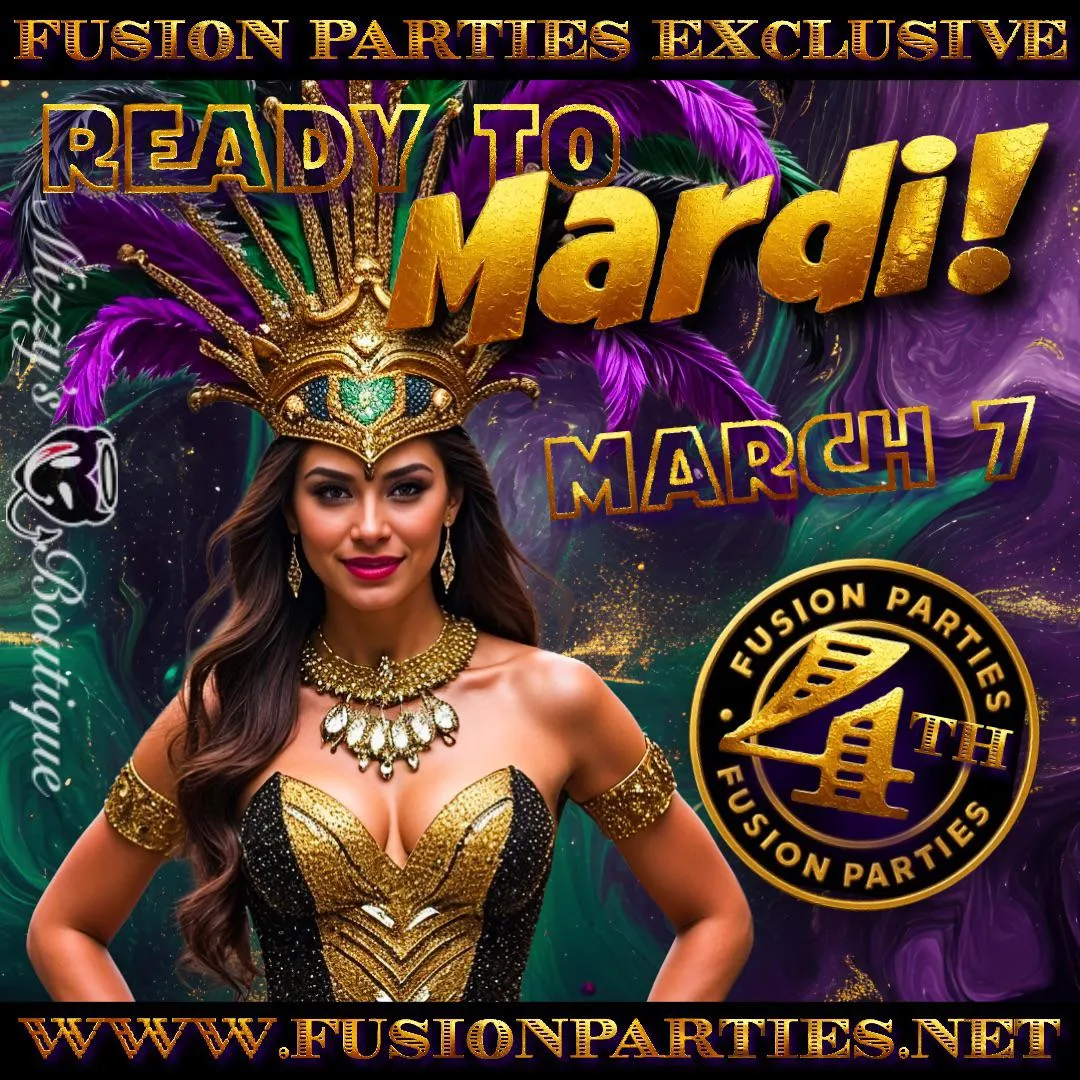 Calling Stylish Couples & Single Females — Fusion’s Mardi Gras Anniversary Party, March 7th in New Hampshire posted by FusionParties1