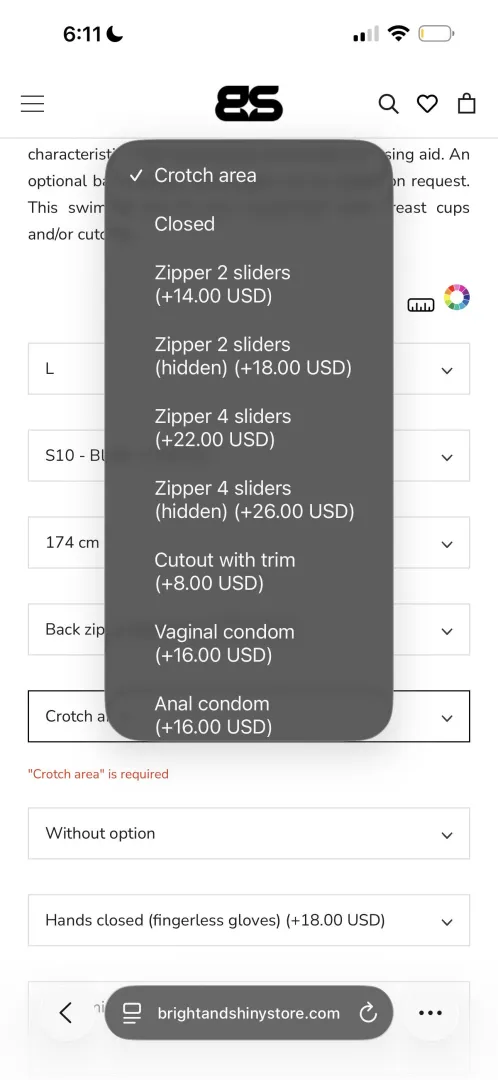 can someone direct me as to what this all means when it comes to crotch zippers? posted by p4infulrem1nd3r