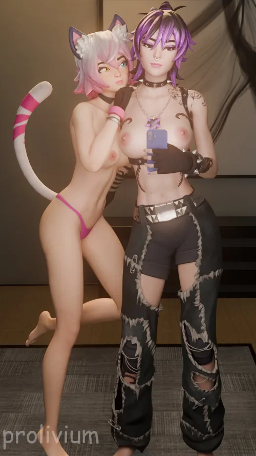 Catrin Glitch and Punk Princess Phaedra (Prolivium) by Poke-Oji