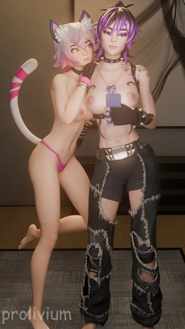 Catrin Glitch and Punk Princess Phaedra (Prolivium) posted by Poke-Oji