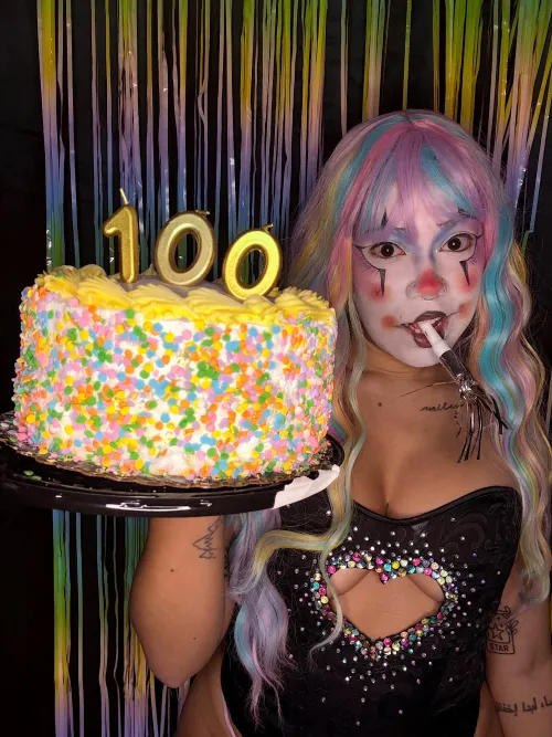 Celebrated getting my first 100 subs in under 5 days! by CreamPyeTheClown