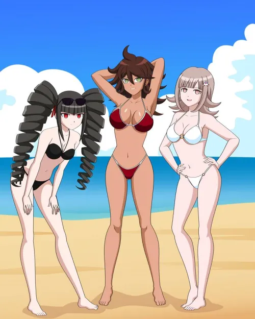 Celestia chiaki and akane posing on the bitch by KingVarious6523