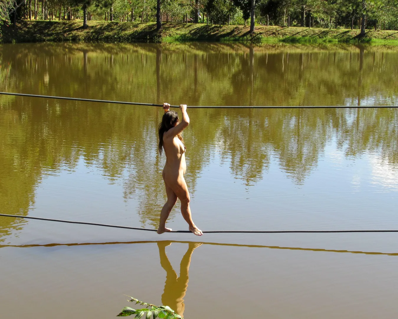 Challenging my limits (and gravity) in the wild. ✨ posted by naturalmentelindinha