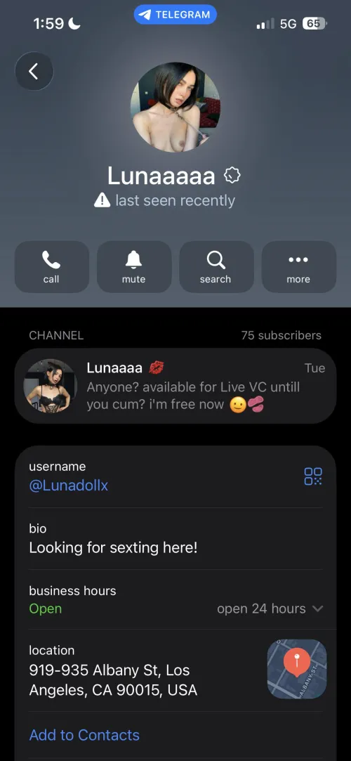 Check out her telegram by GamerBoi1875