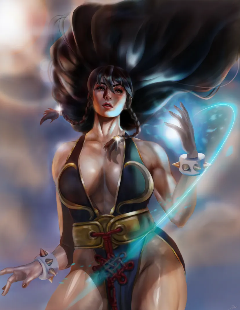 Chun-Li Fanart ( sexy black alternate costume ) By MavArts-draws posted by Cicada_5