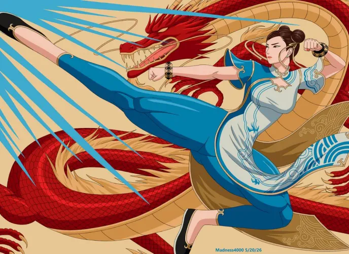 Chun-Li Flying Kick By Madness4000 by Cicada_5