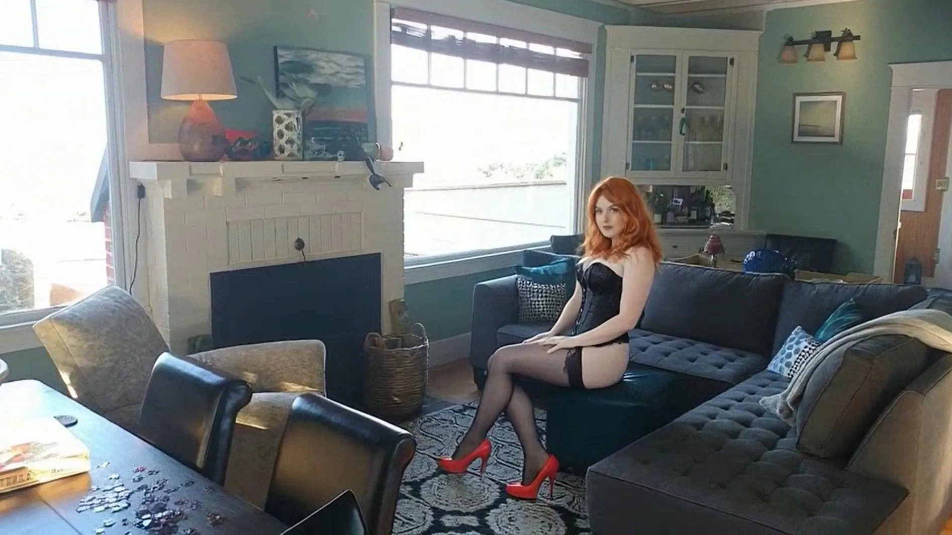 Classic black corset.. pop of red... posted by ohshelly