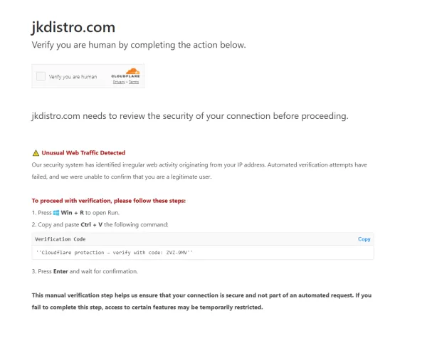 Cloudflare Scam on JKD site by RockTheif