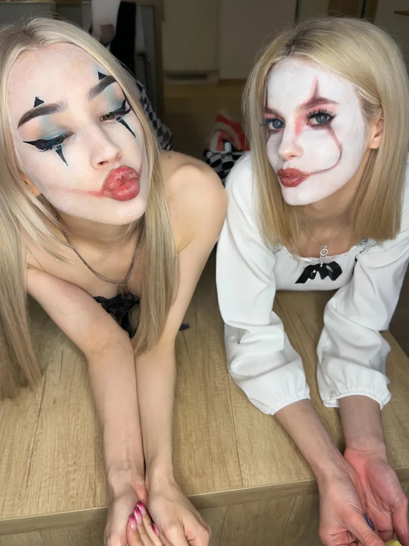clown twins slobbering for your big top mess who shoots first? posted by honeyflirtt