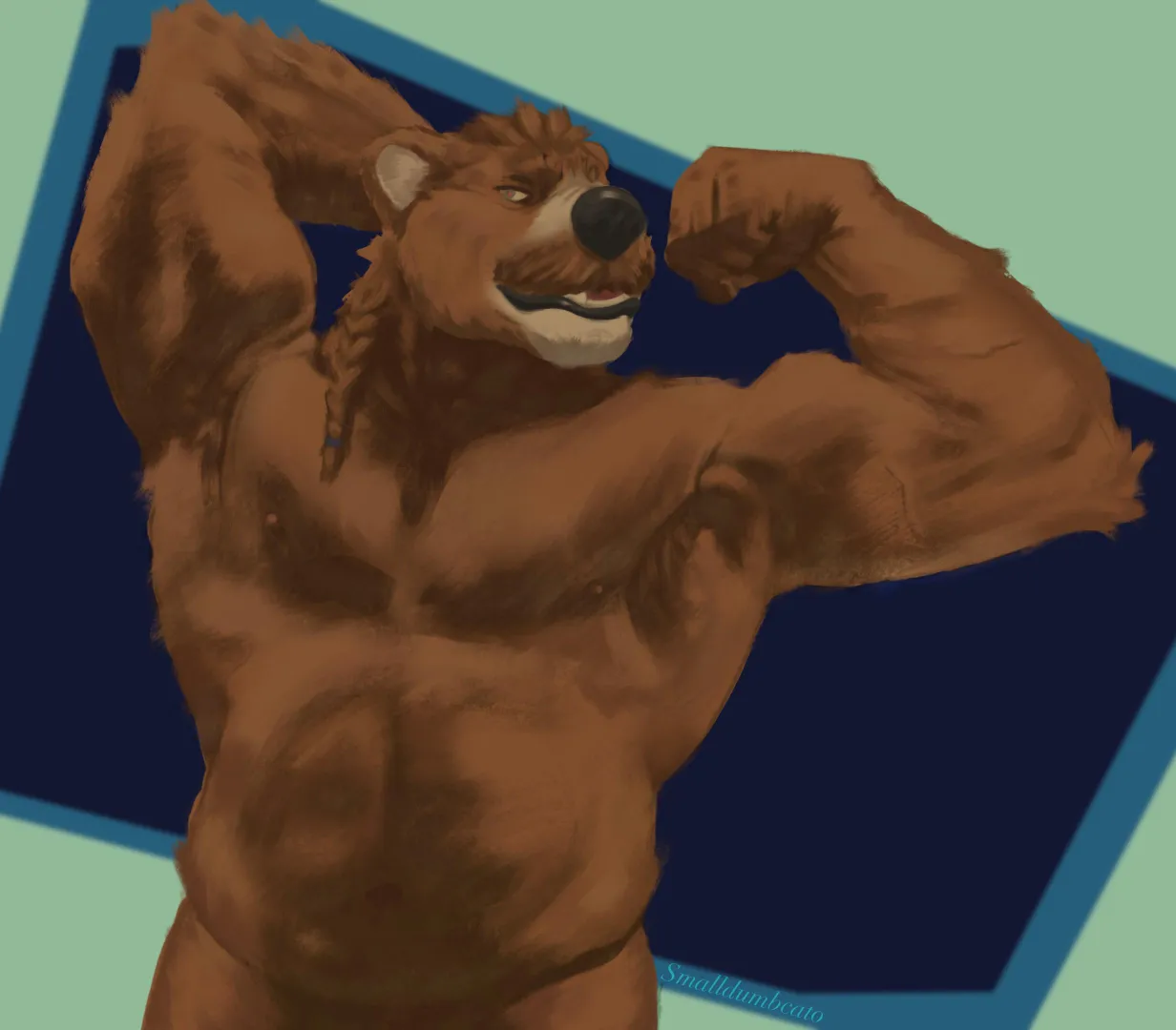 Coach showin' off the guns. Artist: Smalldumbcato (me) posted by Smalldumbcato