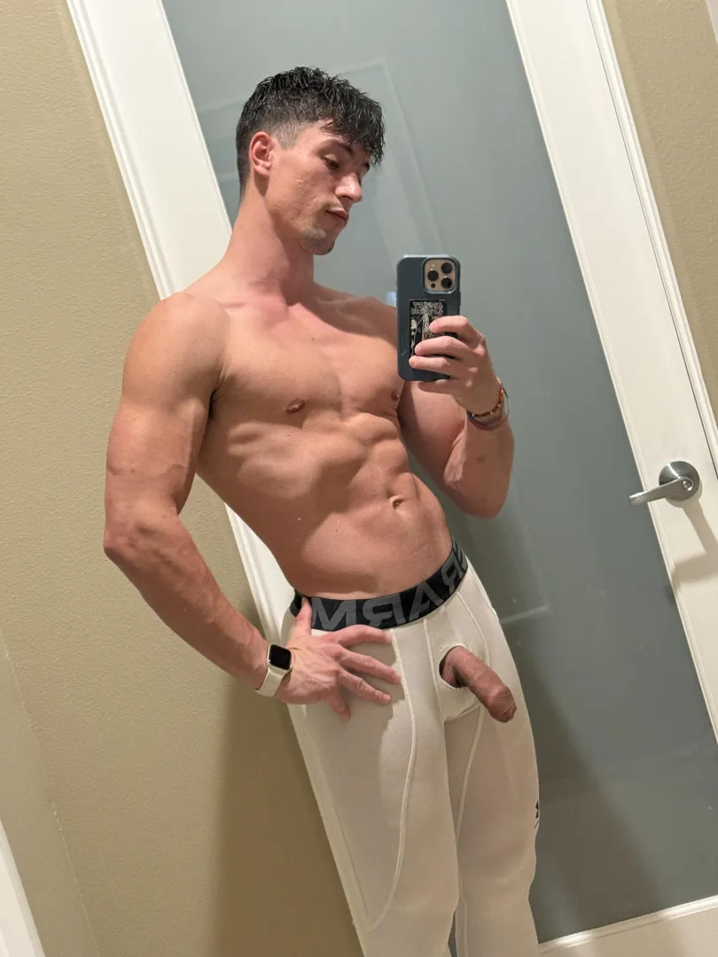 Cock popped through my compression pants  [27] posted by onedik1