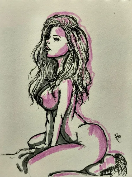 Comfy chair, ink and markers, by me by Difficult_Idea_1461