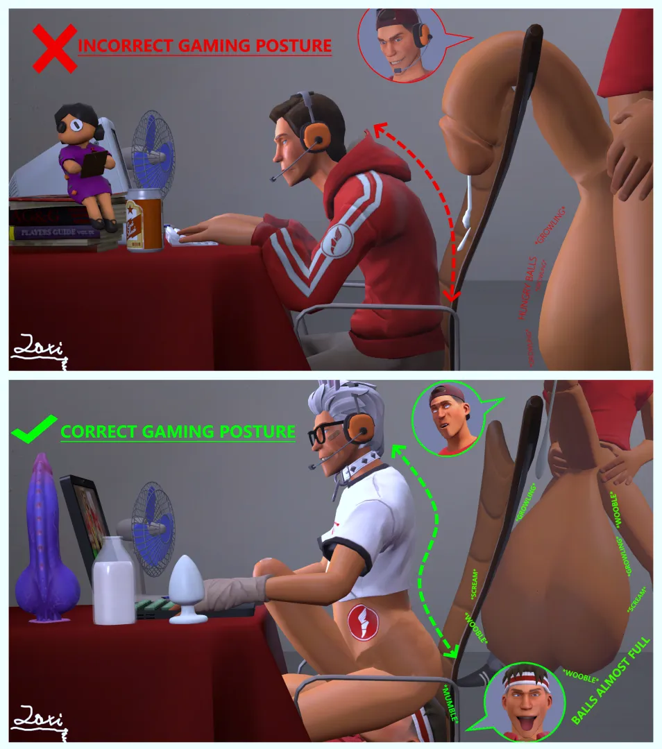 Correct Gaming Posture meme by jaxxonhugecock posted by Aggravating_Plan_340