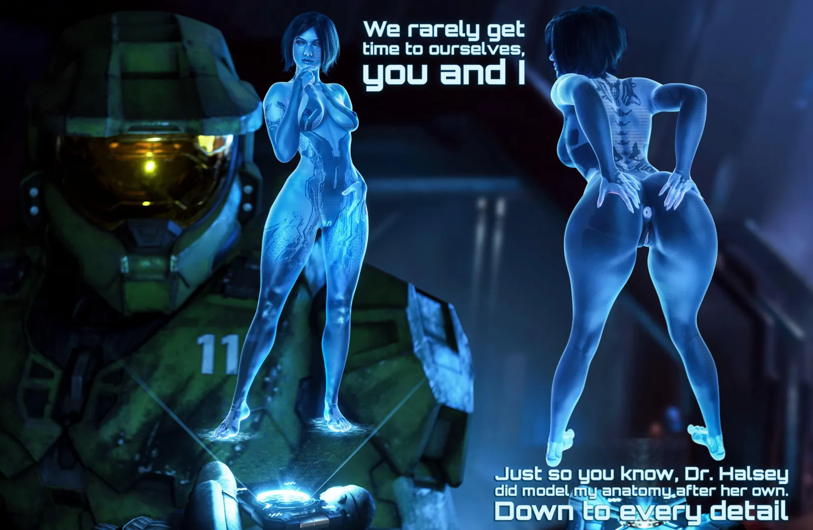 Cortana showing her hot blue holes! (Dinoboy555) posted by CortanaCum