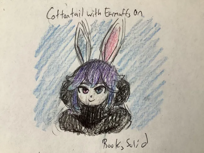 Cottontail with Earmuffs On by RealRockySolid