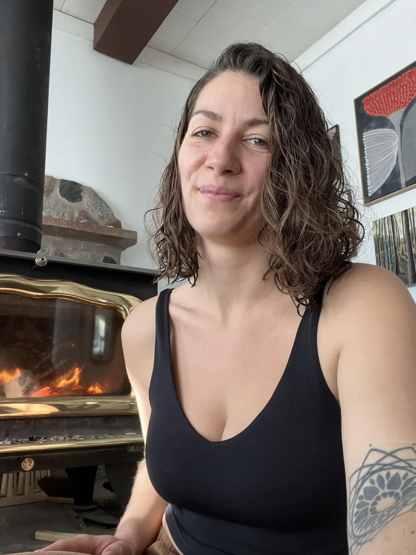 Cozy by the fire  [f] posted by maplesyrup_girl