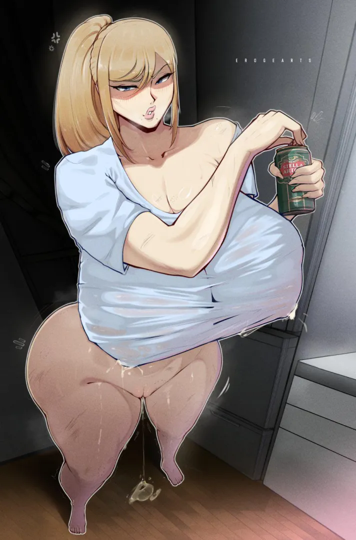 Cracking one open inbetween steamy rounds (Samus Aran) [Eroge Arts] posted by Rataxu