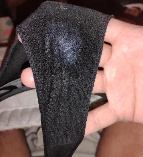 Creamy thong ready to be sniffed [selling] by Goodwetwet