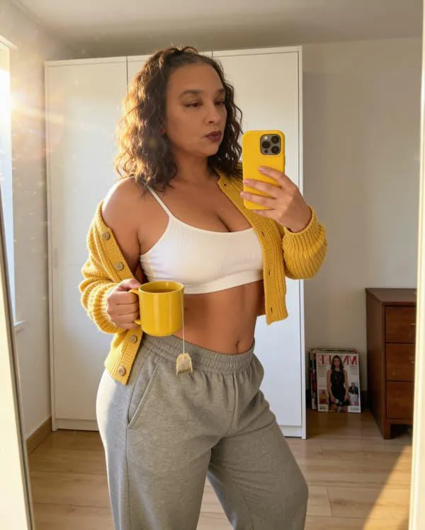 Cumfy sweats and cozy tea posted by Interesting_Hair_103