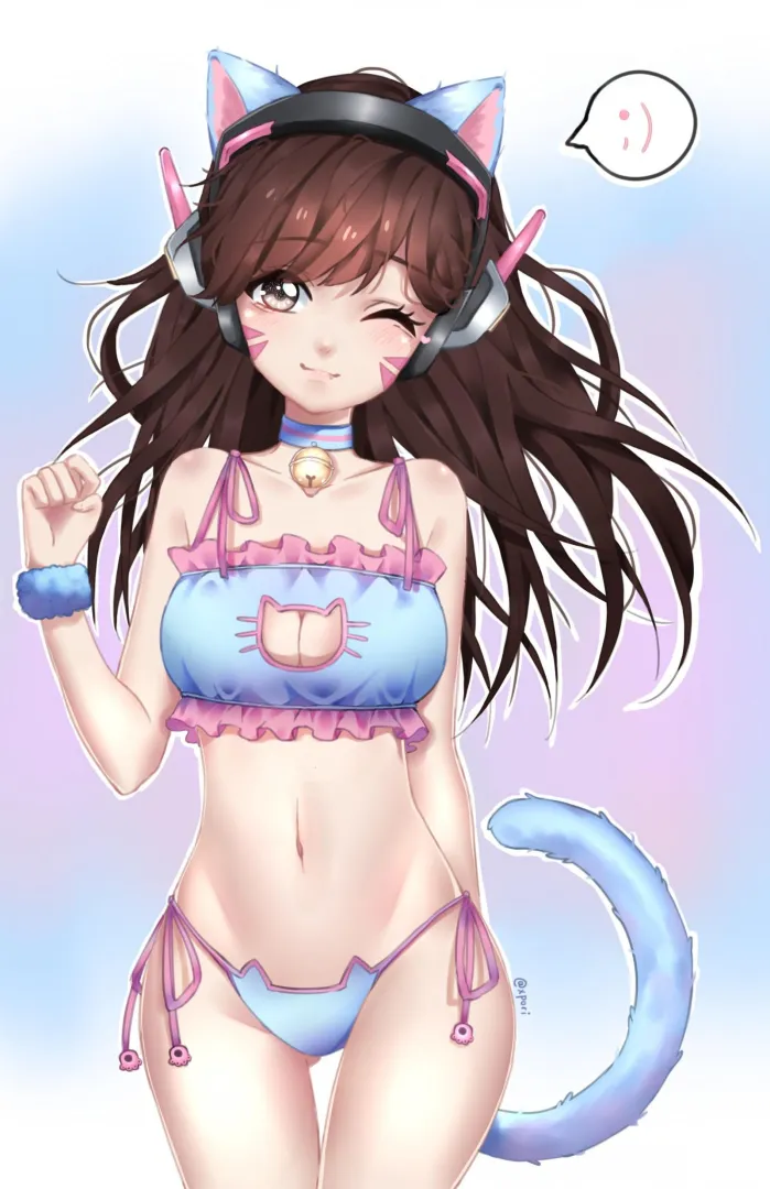 Cute gamer Catgirl posted by AriaFeather