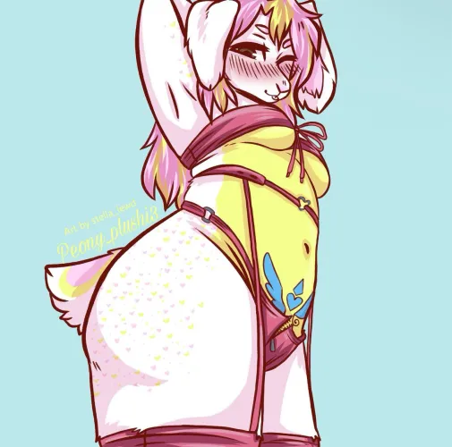 Cute new lingerie :3 [F] (art by stella_lewd of my oc) by Peony_Plushi3