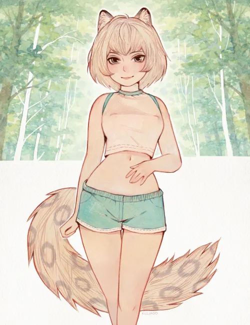 Cute snow leopard by kujjaoo