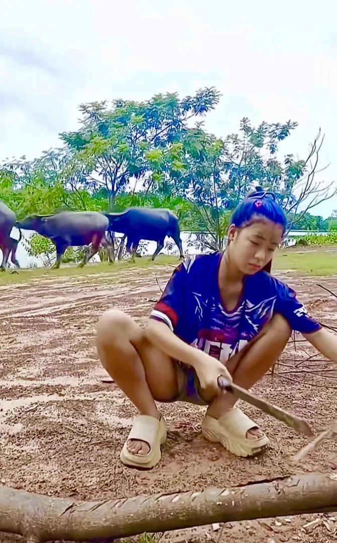 Cutting some wood in the fields posted by ploiphotsi06