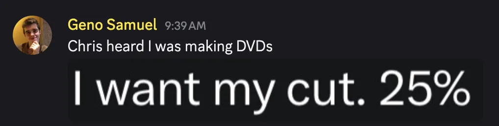 CWC Wants Money From Geno for Making DVDs. Do You Think This Is the Same Cut Praetor Gives Chris? posted by noob_bitch