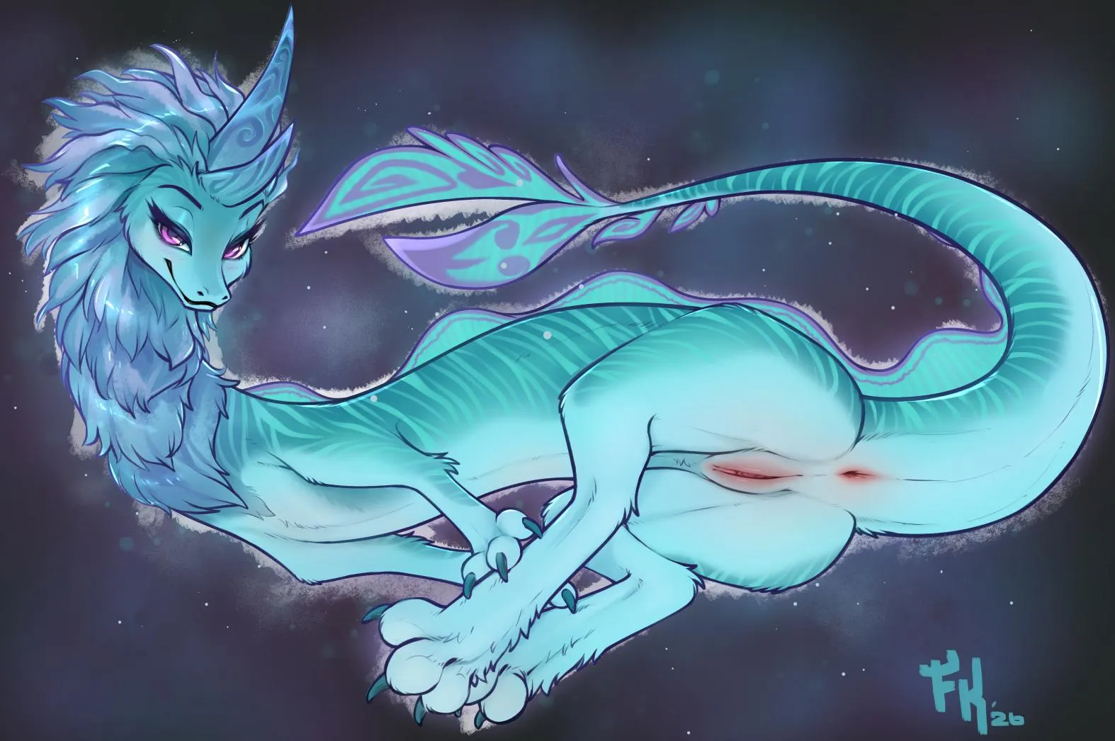 Cyan Noodle needs some hot water~ ♨️[F] (fluffkevlar) posted by ScalyVespers