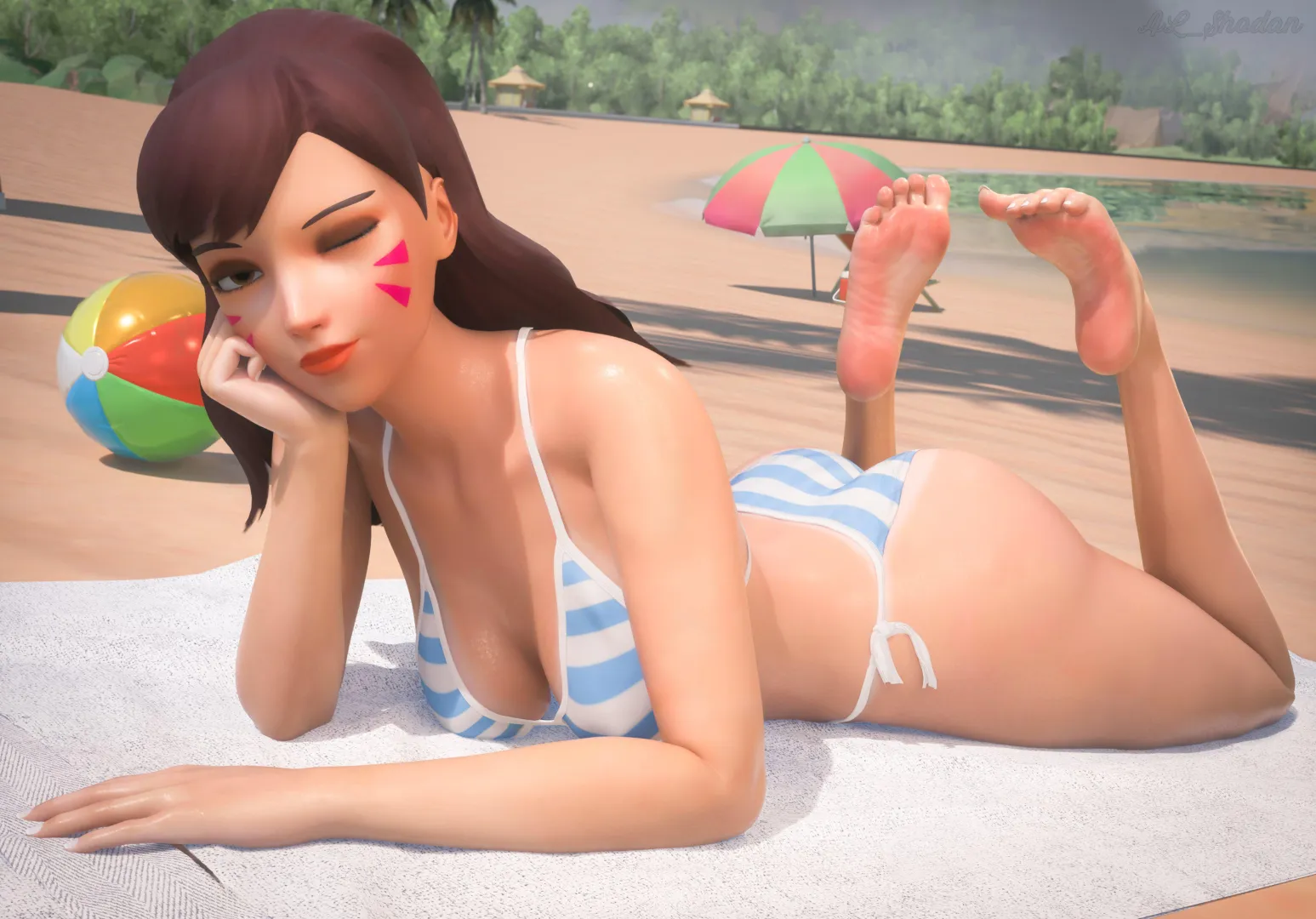 D Va at the Beach (Shodan) posted by Cortxna