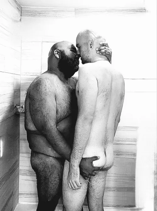 Daddy Bear is a bit shorter than his Otter Boy by huntingchasers