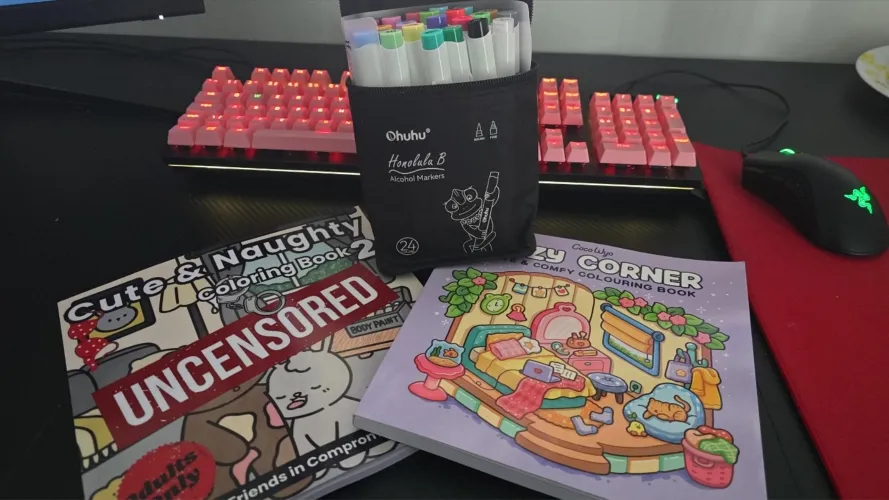 Daddy bought me my first proper colouring pens and some super cute books. I am soo lucky by cheekylilhehe